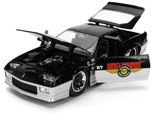 1985 Chevrolet Camaro Z28 "Mickey Thompson" Black and Silver Metallic "Bigtime Muscle" Series 1/24 Diecast Model Car by Jada-1