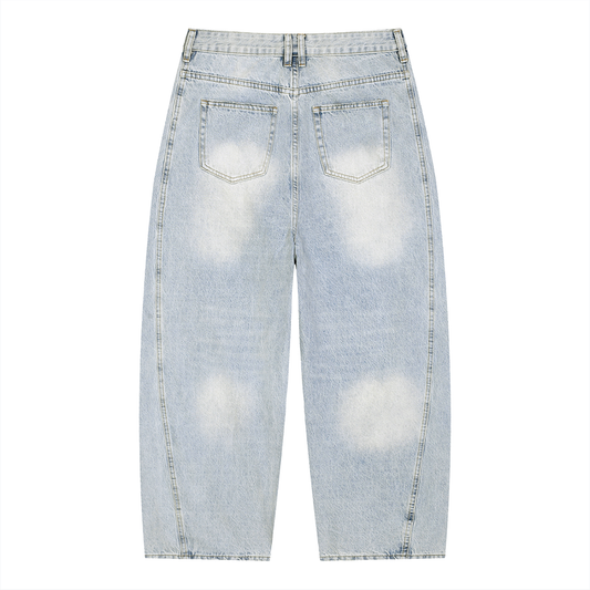 Jazzy Jumble Men`s Vintage Washed Loose Jeans