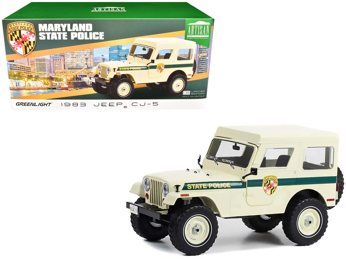 1983 Jeep CJ-5 Maryland State Police Diecast Model Car 1/18 Scale-0