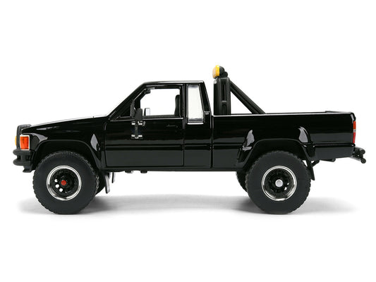 1985 Toyota SR5 Pickup Truck Black with Marty's Skateboard "Back to the Future" (1985) Movie "Hollywood Rides" Series 1/24 Diecast Model Car by Jada-0