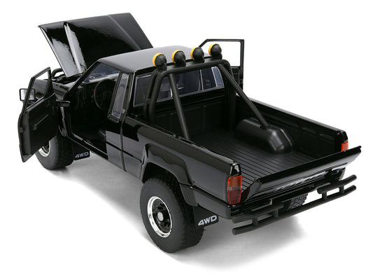 1985 Toyota SR5 Pickup Truck Black with Marty's Skateboard "Back to the Future" (1985) Movie "Hollywood Rides" Series 1/24 Diecast Model Car by Jada-1