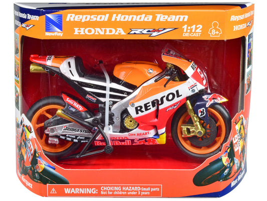Honda RC213V Motorcycle #93 Marc Marquez "Repsol Honda Team" MotoGP (2015) 1/12 Diecast Model by New Ray-0