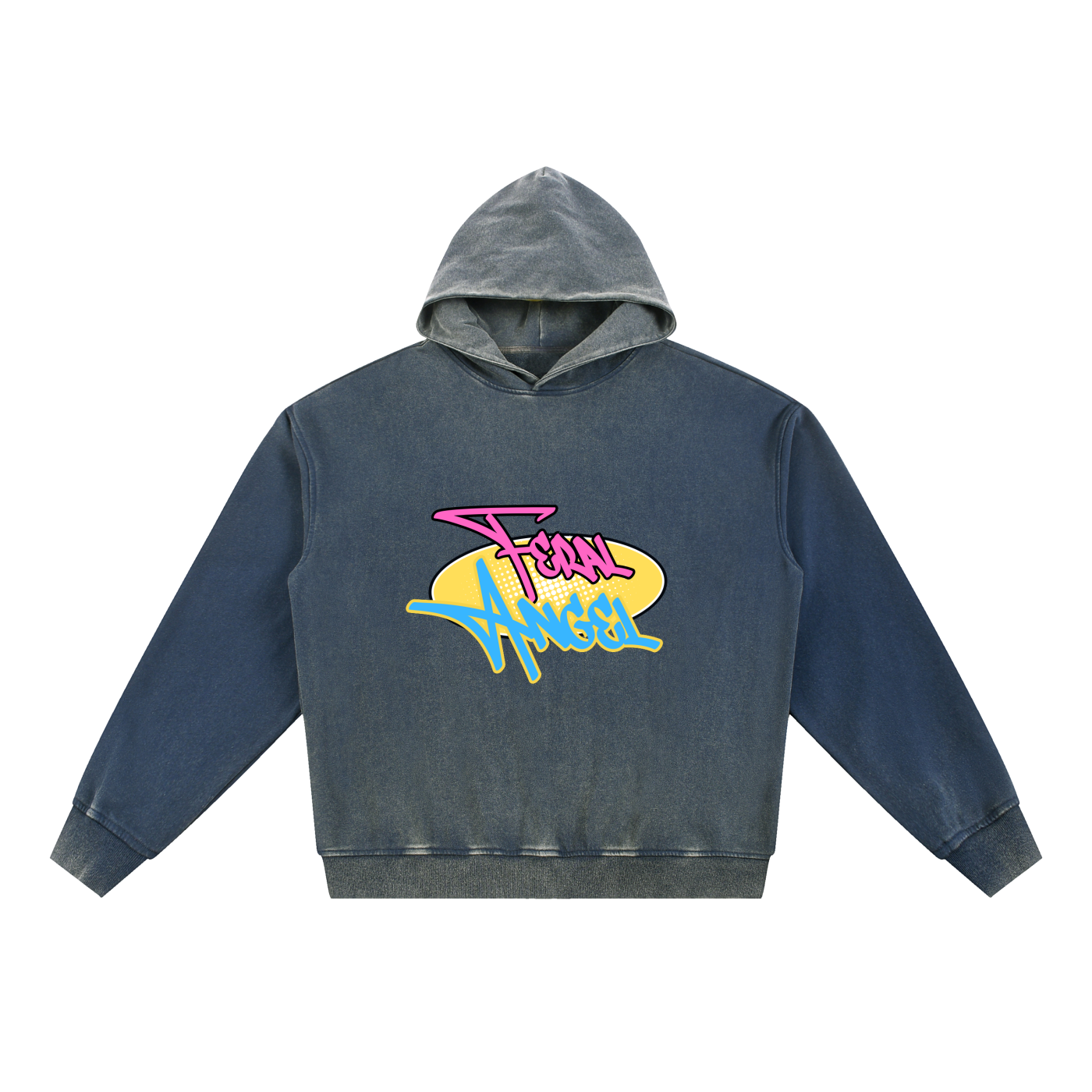 Vintage Washed Gradient Fleece Hoodie