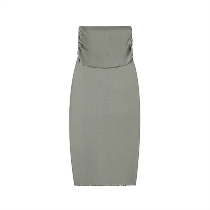 Jazzy Jumble Women's Dyed Washed Straight Hip-Hugging Slim Maxi Skirt