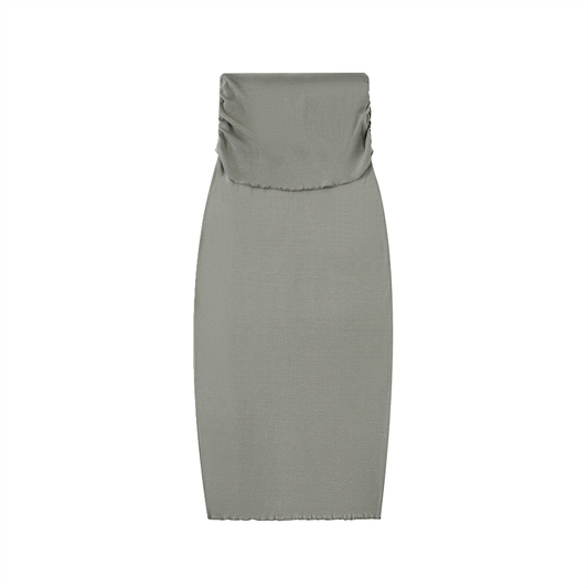 Jazzy Jumble Women's Dyed Washed Straight Hip-Hugging Slim Maxi Skirt