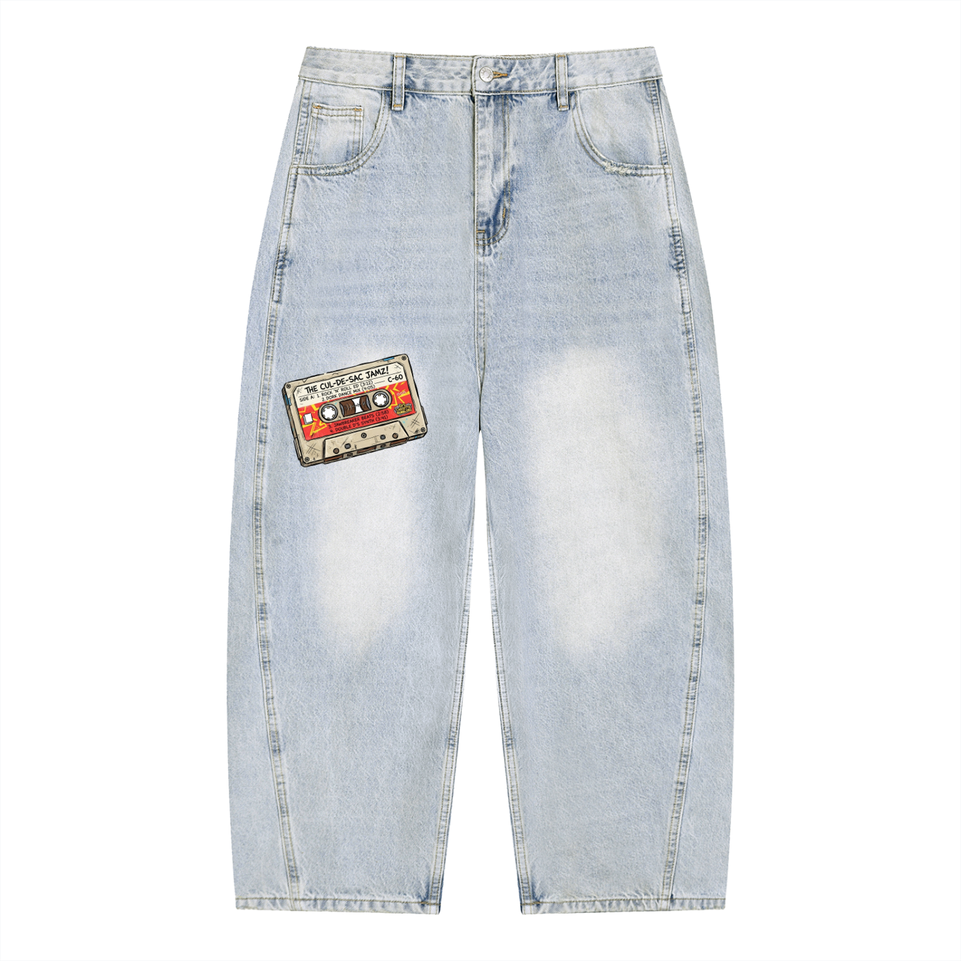 Jazzy Jumble Men`s Vintage Washed Loose Jeans