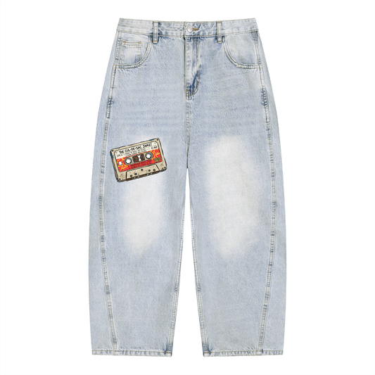 Jazzy Jumble Men`s Vintage Washed Loose Jeans