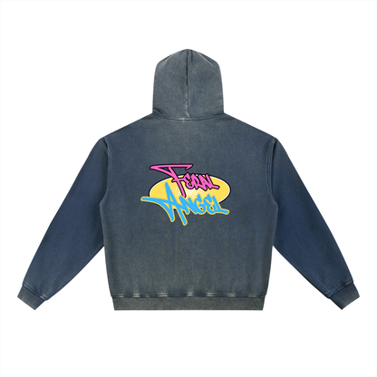Vintage Washed Gradient Fleece Hoodie