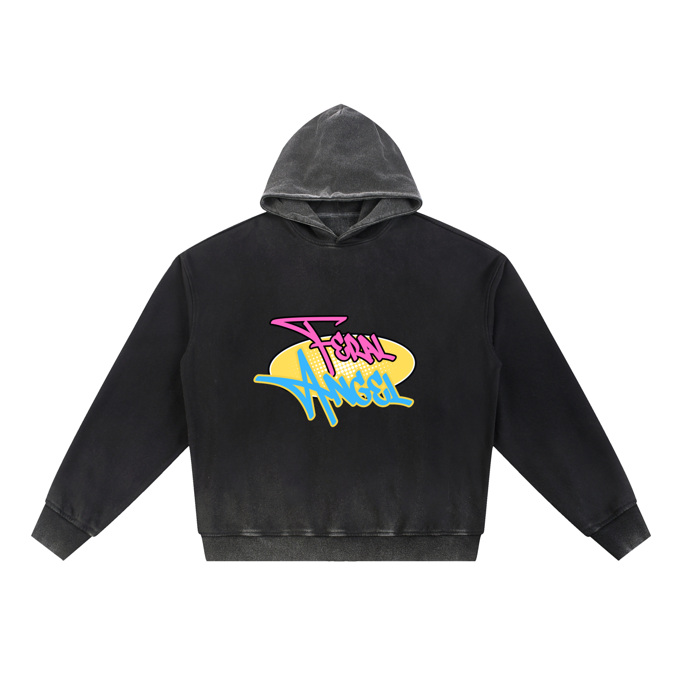 Vintage Washed Gradient Fleece Hoodie