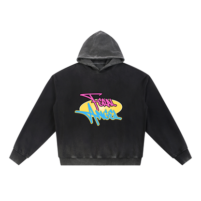Vintage Washed Gradient Fleece Hoodie