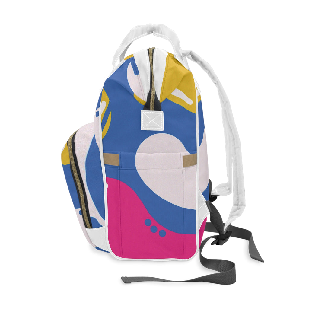 Colorful 'Wack!' Multifunctional Diaper Backpack — Stylish Parent Tote with Changing Pad