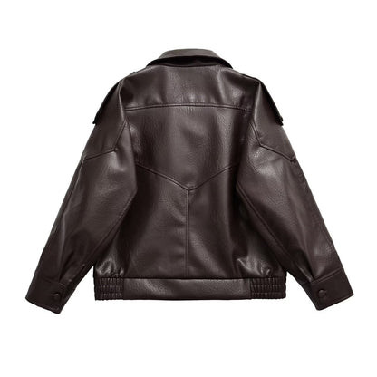 Retro casual stand up collar workwear jacket