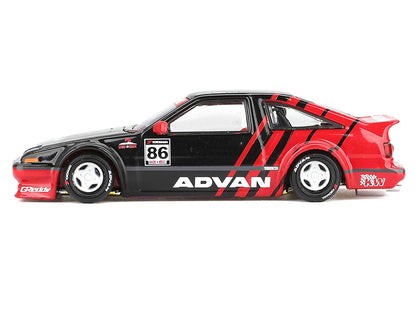 Toyota AE86 Sprinter Trueno RHD (Right Hand Drive) #86 "Kaido ADVAN" Black and Red (Designed by Jun Imai) "Kaido House" Special 1/64 Diecast Model Car by Mini GT