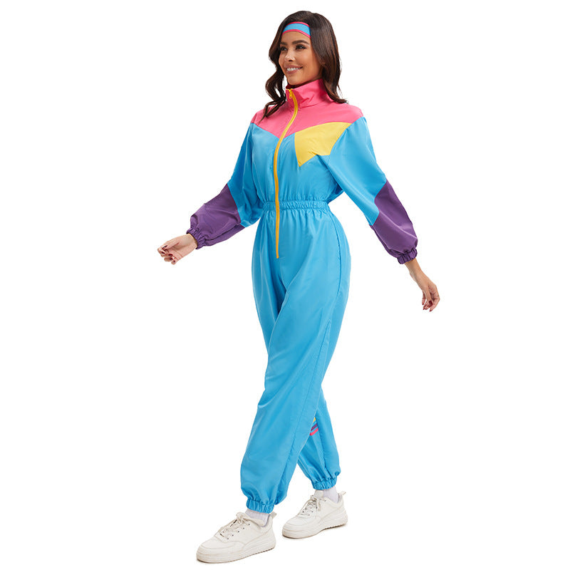 Halloween stage European and American 80s and 90s retro sportswear vitality dance sports aerobics ski wear