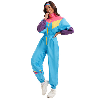 Halloween stage European and American 80s and 90s retro sportswear vitality dance sports aerobics ski wear