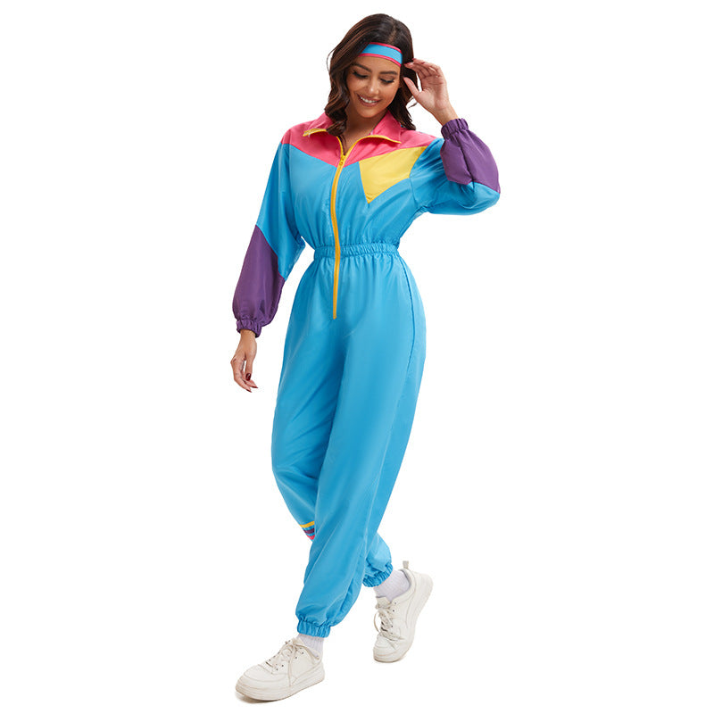 Halloween stage European and American 80s and 90s retro sportswear vitality dance sports aerobics ski wear