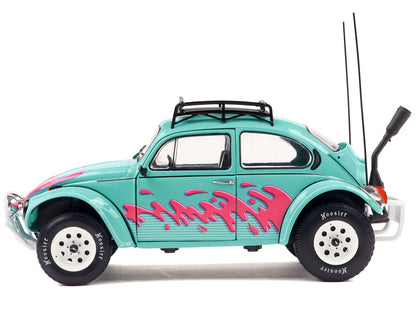1976 Volkswagen Beetle Baja Miami Green with Pink Graphics 1/18 Diecast Model Car by Solido-2