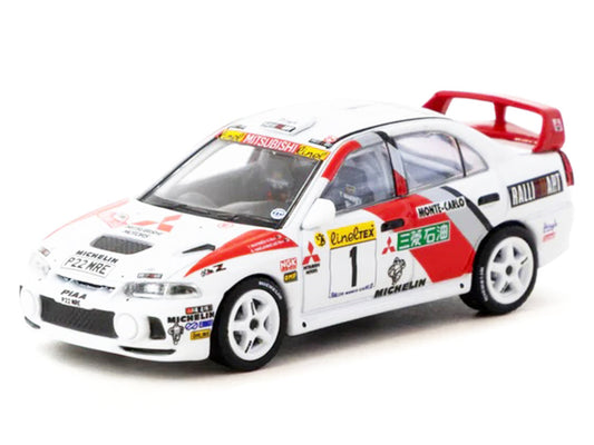 Mitsubishi Lancer Evolution IV #1 Tommi Makinen - Seppo Harjanne 3rd Place "Monte Carlo Rally" (1997) "Global64" Series 1/64 Diecast Model by Tarmac Works-0