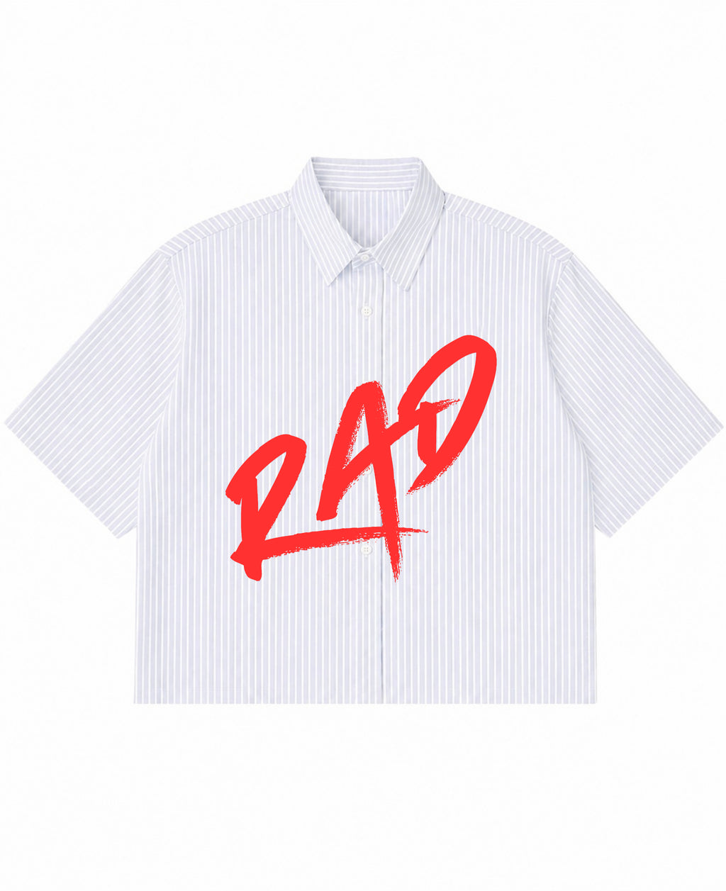Blue Striped Oxford Boxy Shirt Front Design