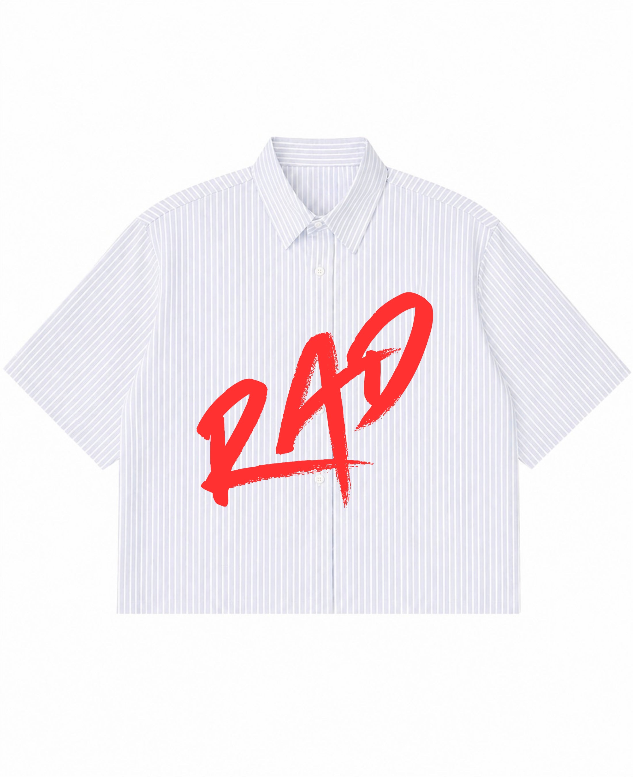 Blue Striped Oxford Boxy Shirt Front Design