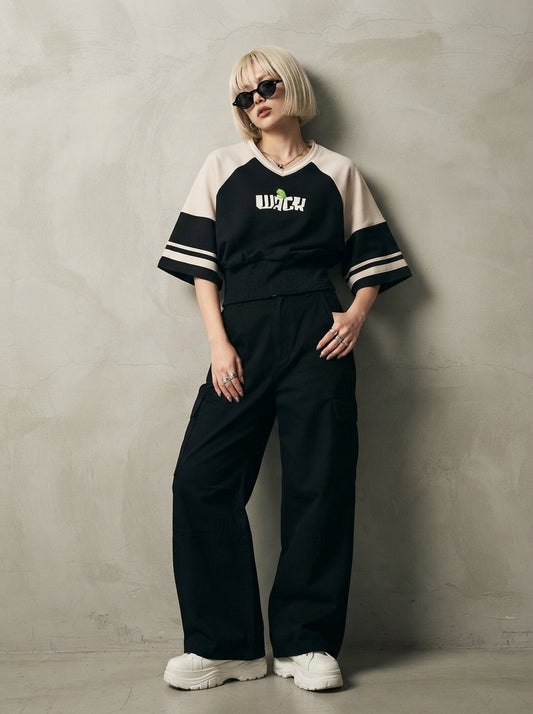 Women's Color Block Ruched T-Shirt